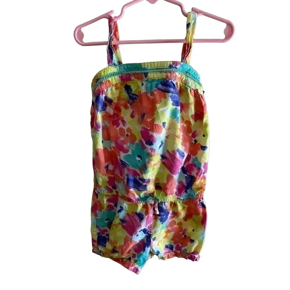 Cherokee Colorful Sleeveless Shorts Elastic Waist 100% Cotton Romper Size‎ 5T